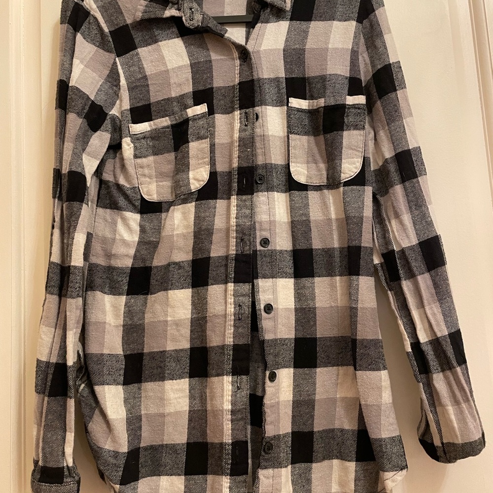 Long sleeve flannel top kids S